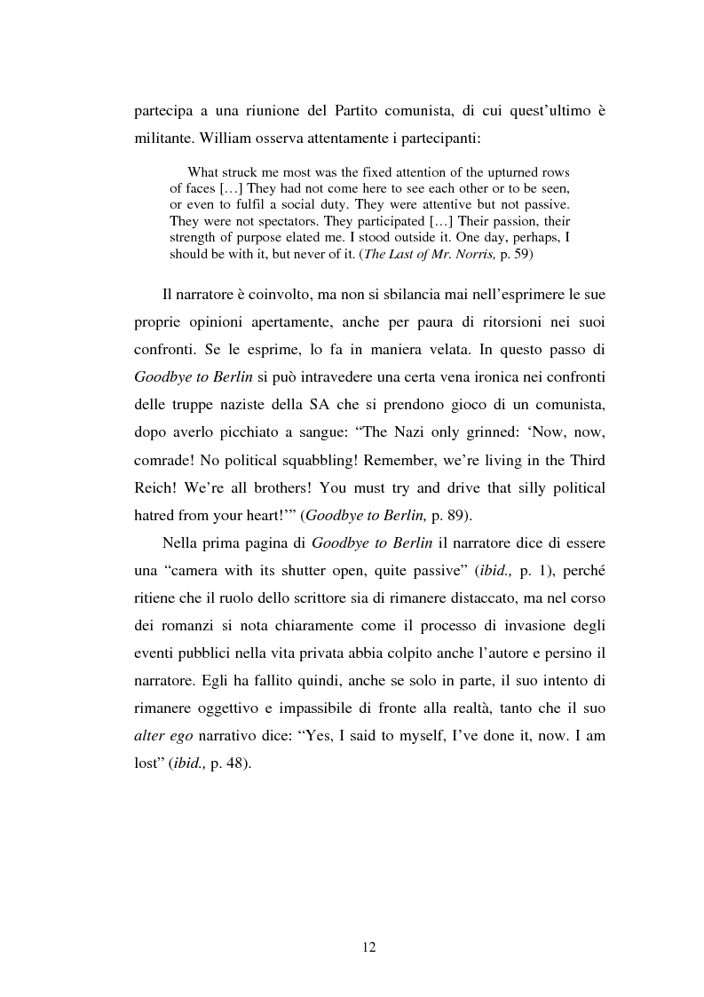 Anteprima della tesi: ''Elegies for a dying city'': l'immagine della città di Berlino nelle Berlin Stories di Christopher Isherwood, Pagina 12