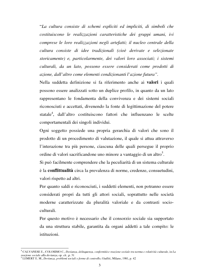 Anteprima della tesi: La percezione sociale della devianza: in particolare la conflittualità sociale, Pagina 2