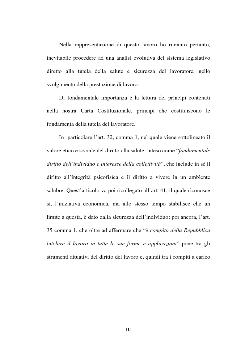 Anteprima della tesi: Tutela della salute e della sicurezza dei lavoratori, Pagina 3