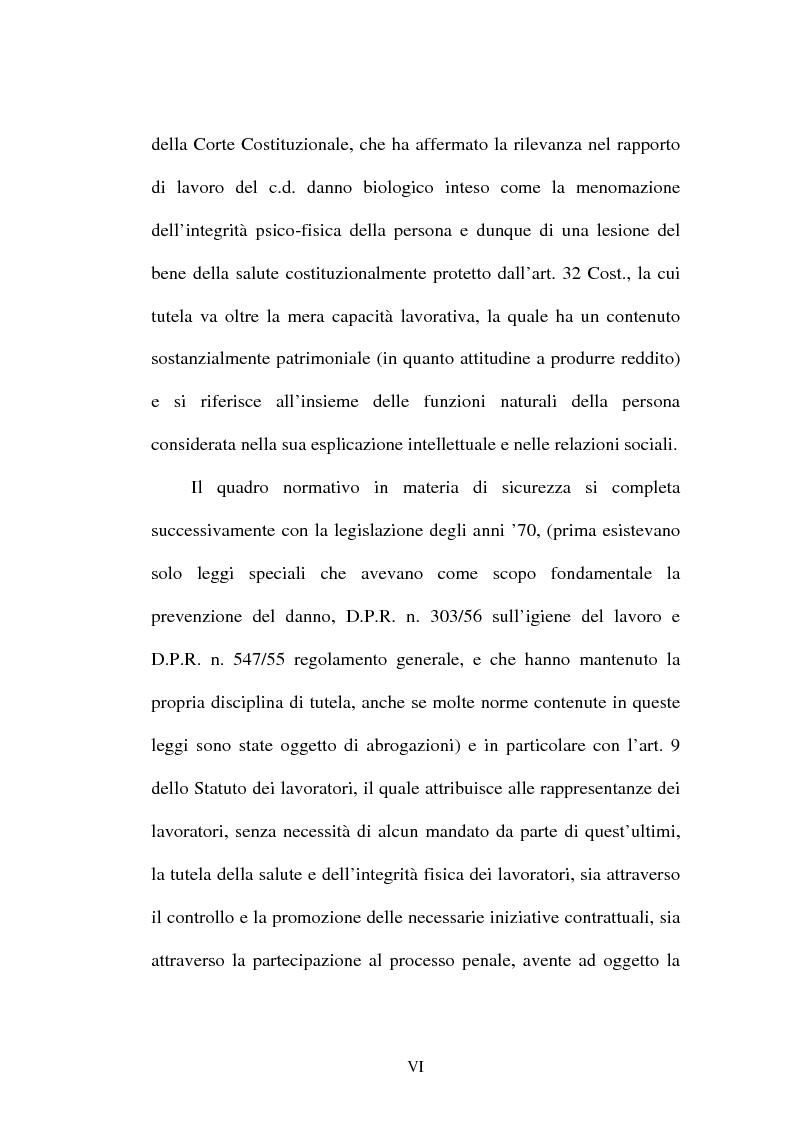 Anteprima della tesi: Tutela della salute e della sicurezza dei lavoratori, Pagina 6