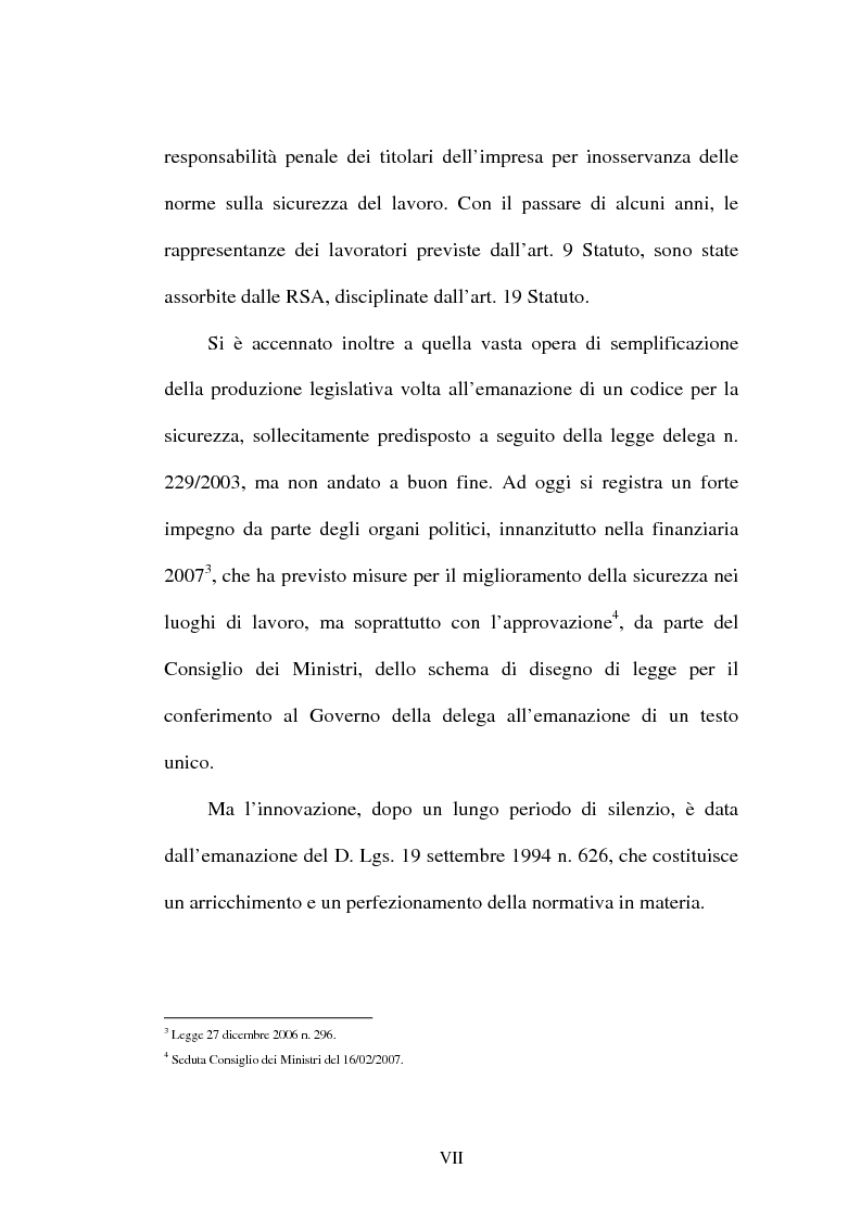 Anteprima della tesi: Tutela della salute e della sicurezza dei lavoratori, Pagina 7