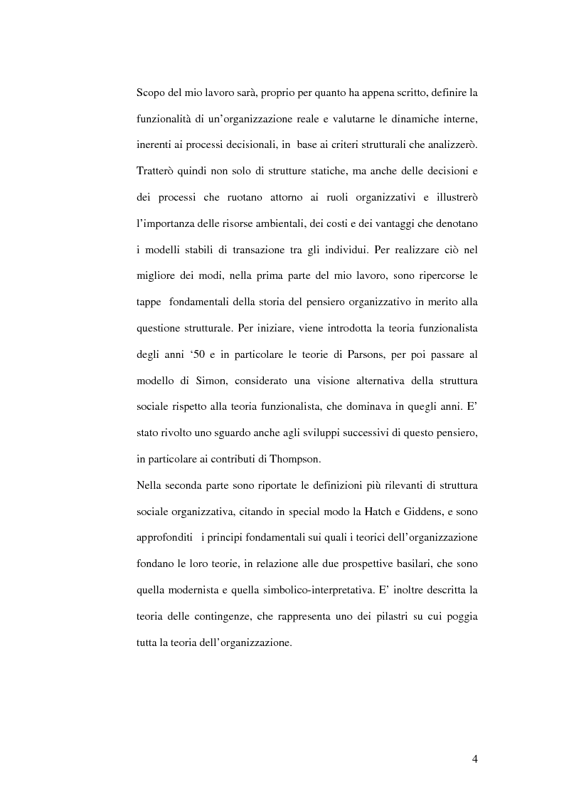 Anteprima della tesi: La struttura sociale organizzativa, Pagina 2