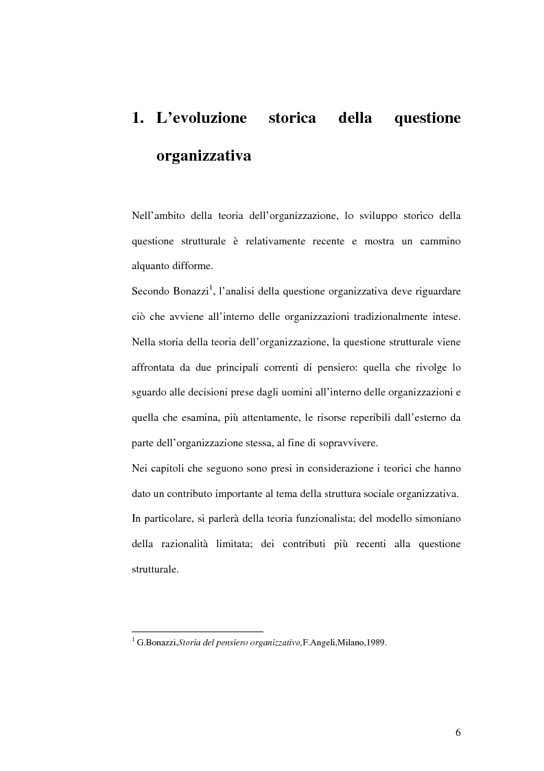 Anteprima della tesi: La struttura sociale organizzativa, Pagina 4