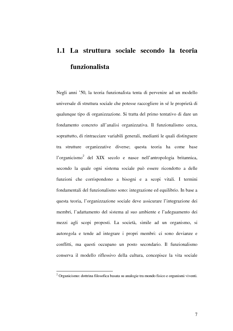Anteprima della tesi: La struttura sociale organizzativa, Pagina 5