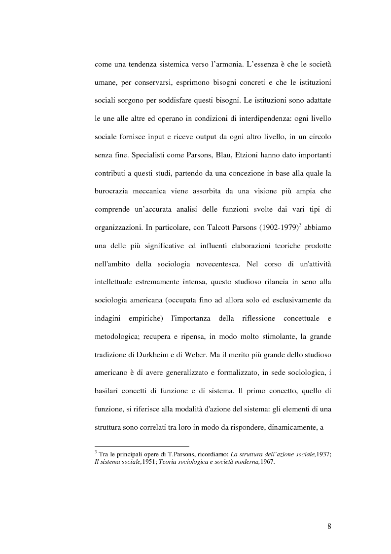 Anteprima della tesi: La struttura sociale organizzativa, Pagina 6