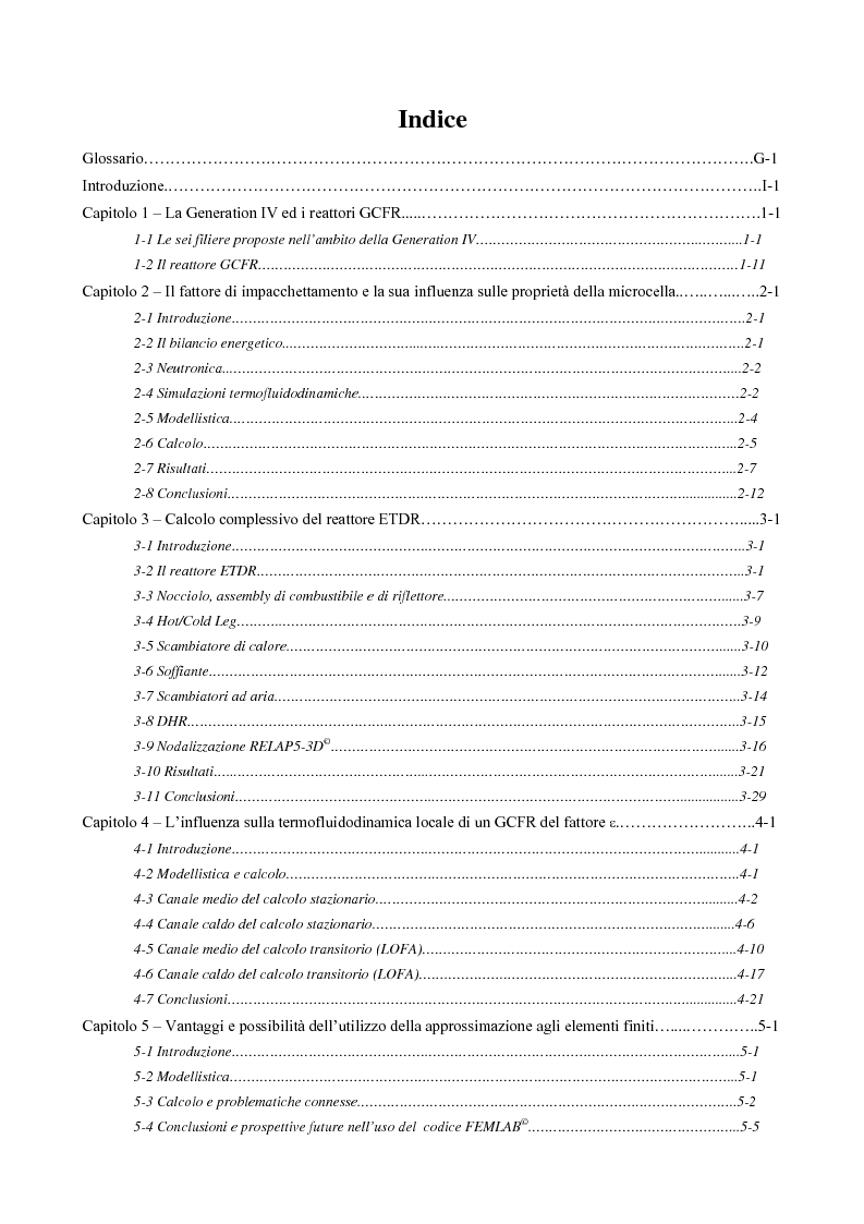 Anteprima della tesi: Analisi termofluidodinamica dei reattori nucleari innovativi refrigerati a gas, Pagina 4