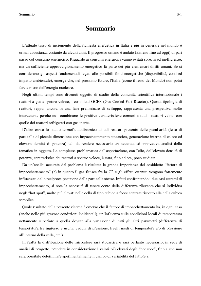 Anteprima della tesi: Analisi termofluidodinamica dei reattori nucleari innovativi refrigerati a gas, Pagina 6