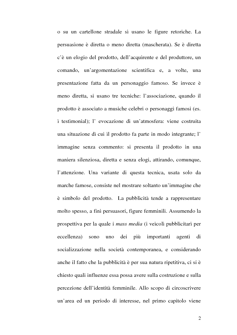 Anteprima della tesi: Il ruolo della donna nella pubblicità, Pagina 2