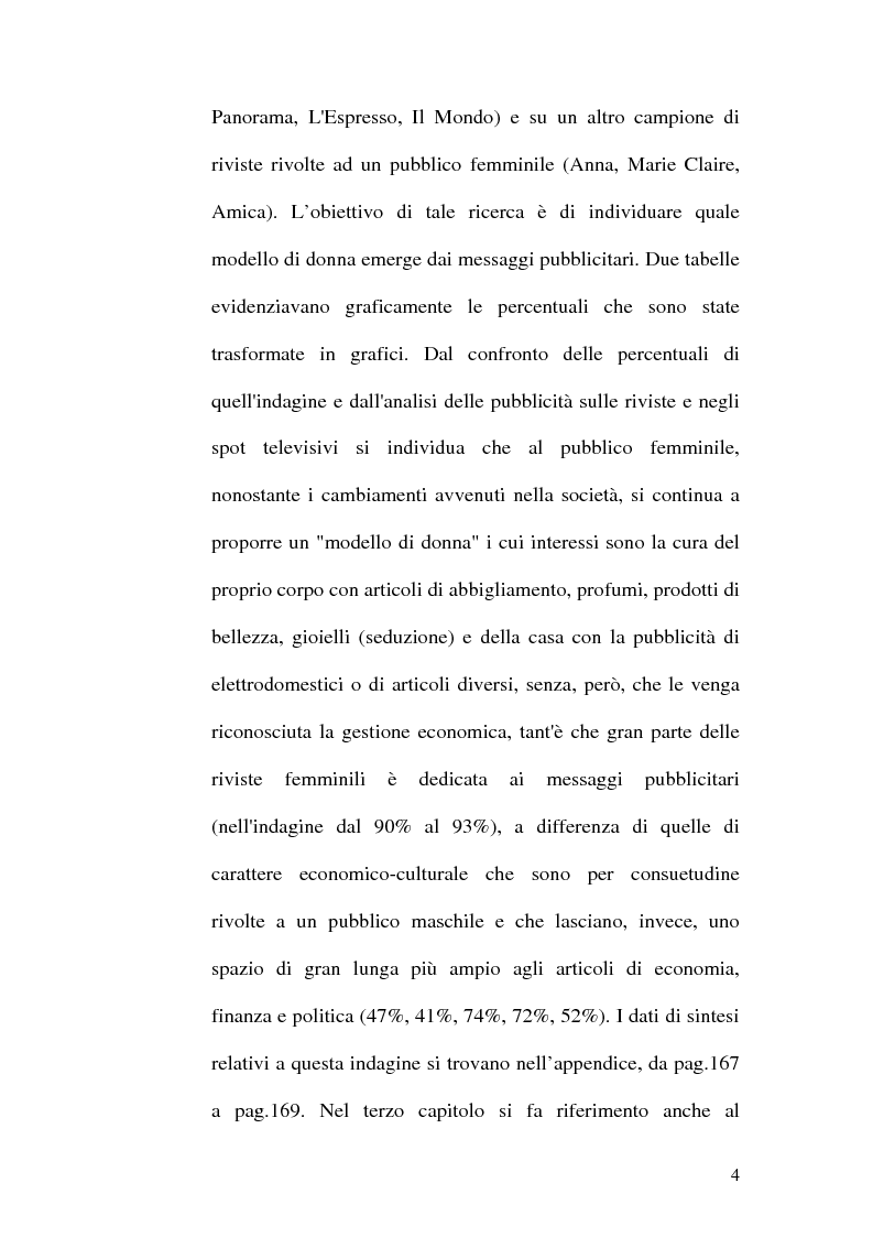 Anteprima della tesi: Il ruolo della donna nella pubblicità, Pagina 4