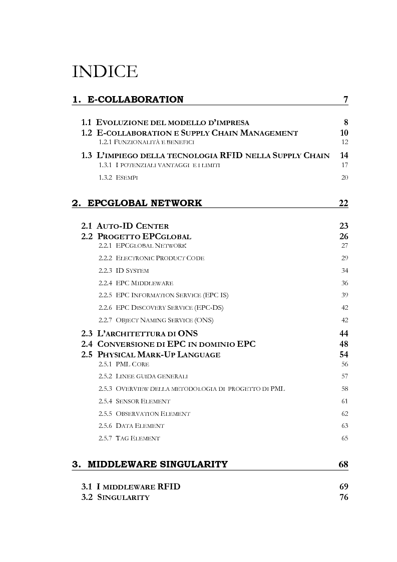 Indice della tesi: Implementazione di un driver del middleware Singularity per il controllo del reader Samsys, Pagina 1