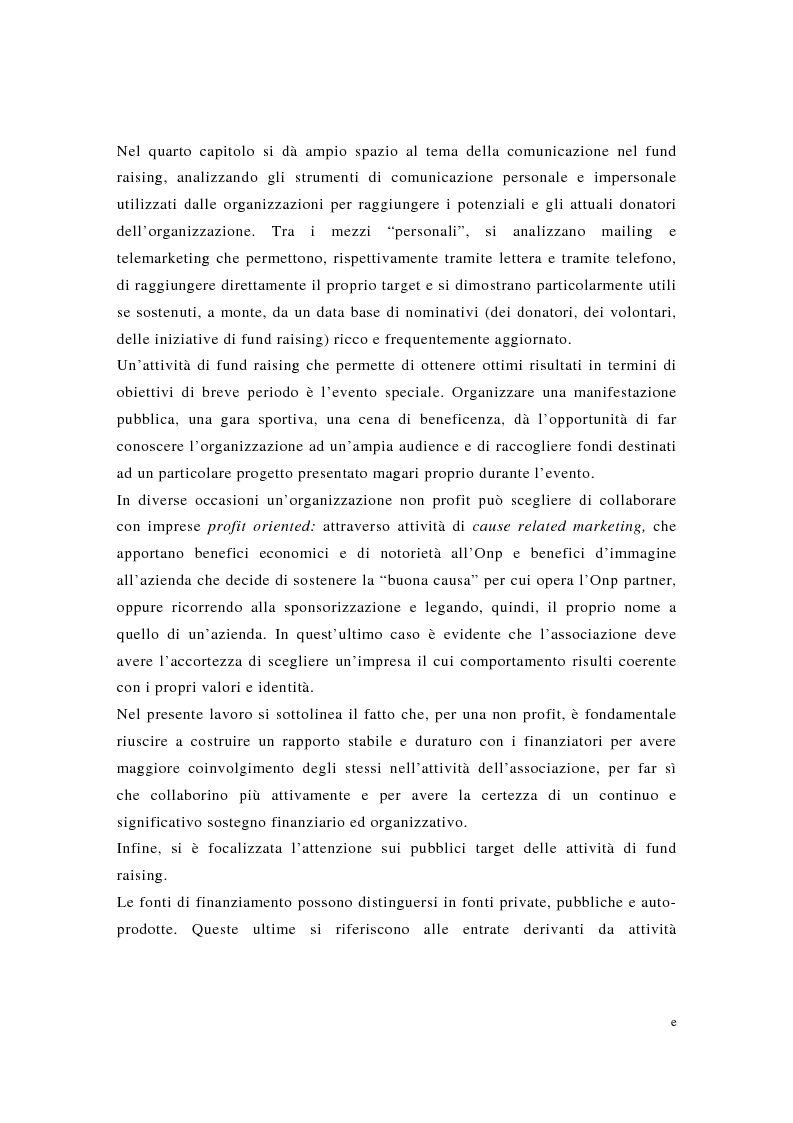 Anteprima della tesi: Pubblicità e fund raising nelle organizzazioni senza scopo di lucro, Pagina 5