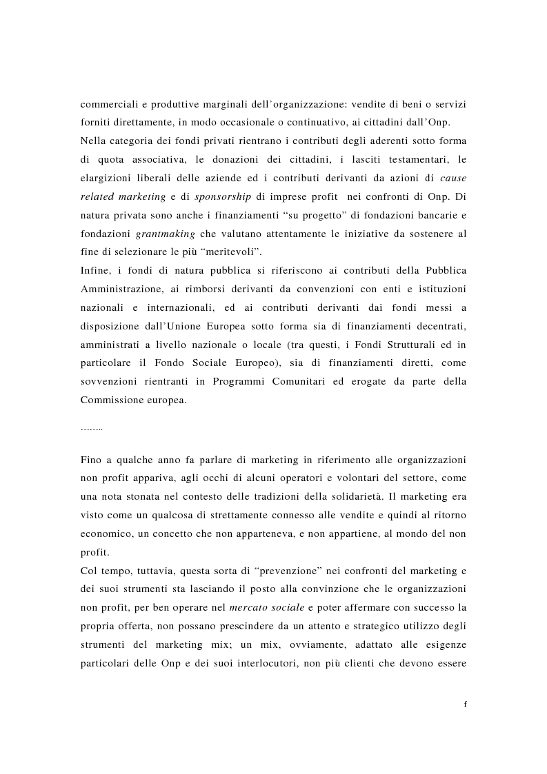 Anteprima della tesi: Pubblicità e fund raising nelle organizzazioni senza scopo di lucro, Pagina 6