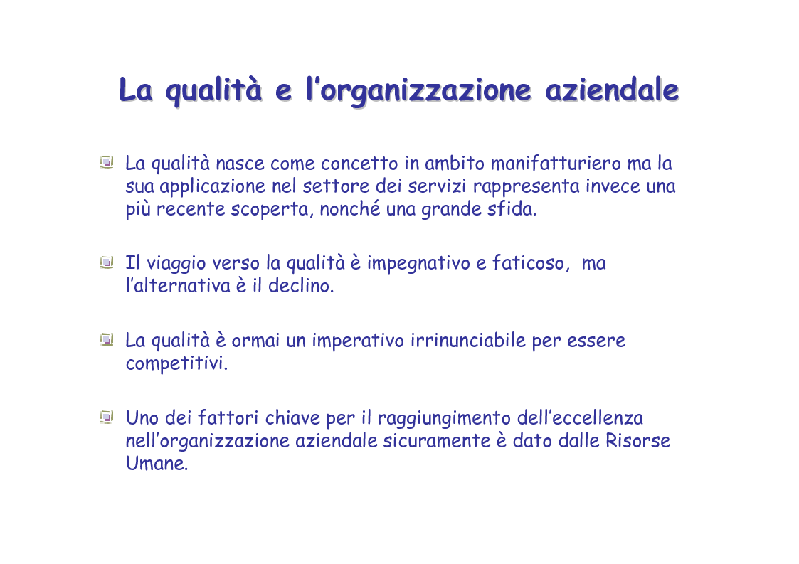 Anteprima della tesi: Strumenti operativi per la Gestione per la Qualità nelle Imprese di Servizi, Pagina 2