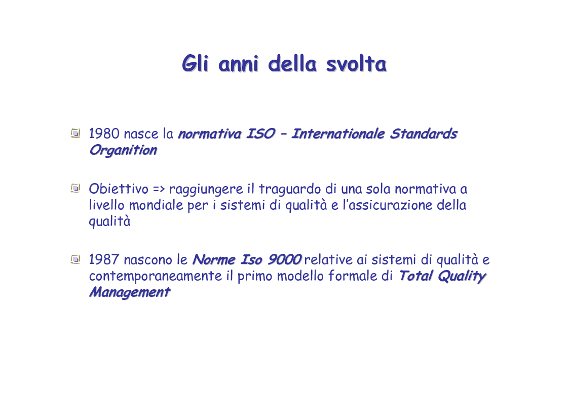 Anteprima della tesi: Strumenti operativi per la Gestione per la Qualità nelle Imprese di Servizi, Pagina 4