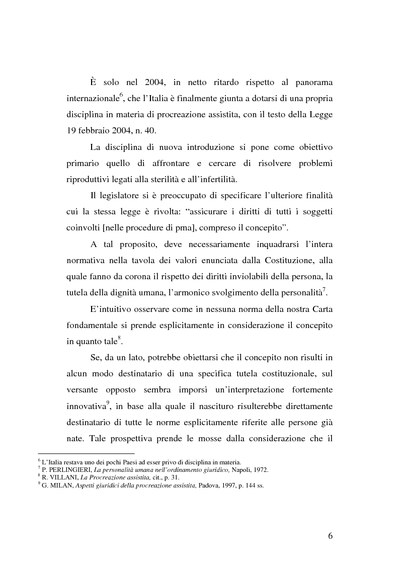 Anteprima della tesi: Procreazione assistita e tutela del concepito, Pagina 3