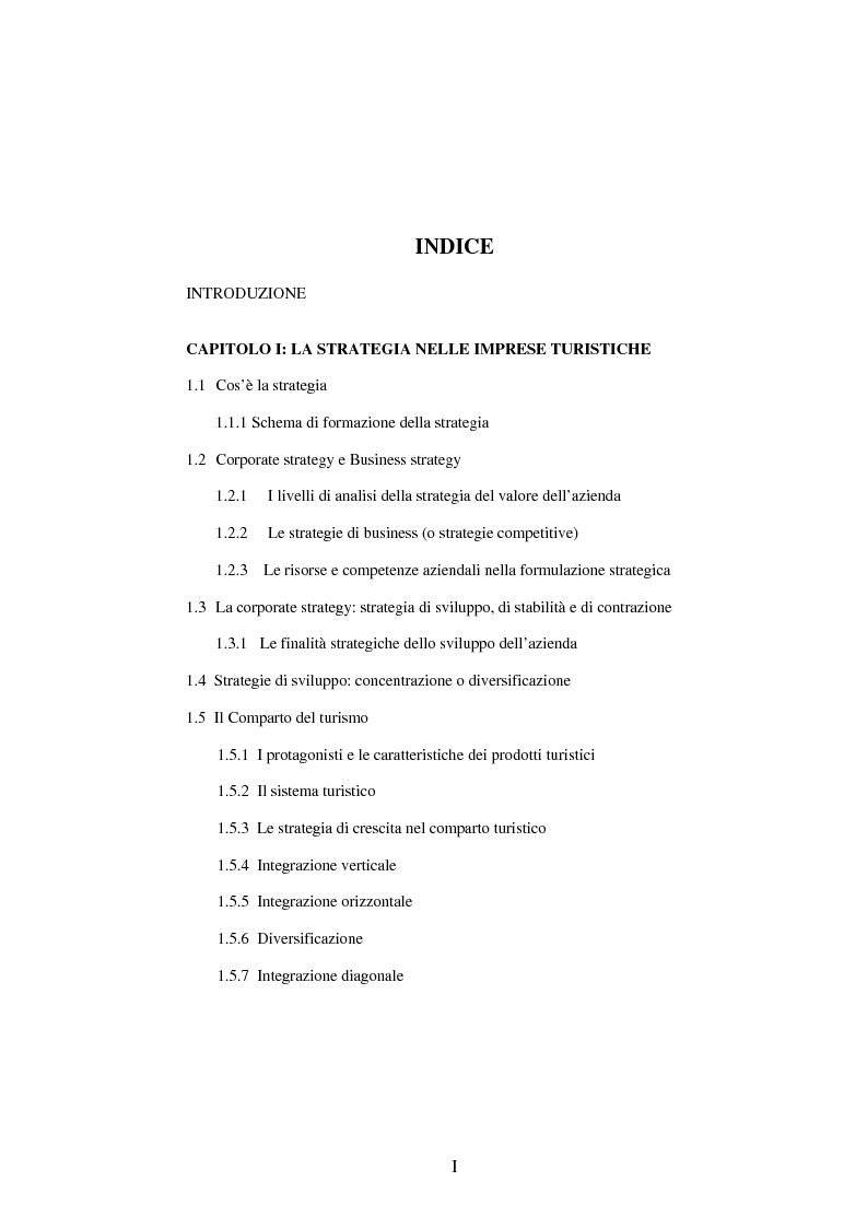 Indice della tesi: Le risorse umane nelle aziende turistico-congressuali, Pagina 1