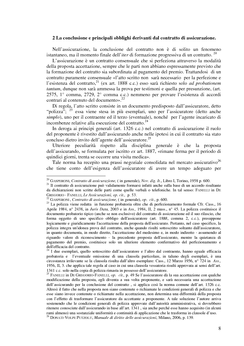Anteprima della tesi: Le dichiarazioni inesatte e reticenti rese all'assicuratore, Pagina 5