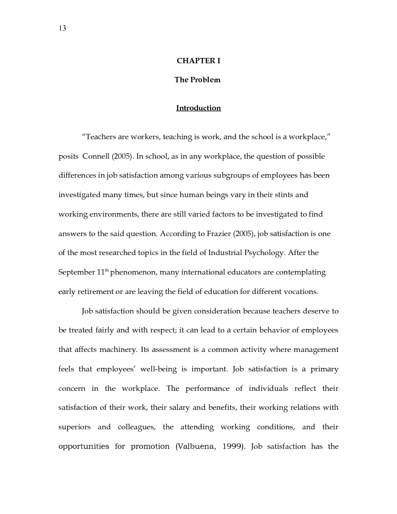 Anteprima della tesi: Correlates of Job Satisfaction Among the Faculty Members of the College of Community Resources Development Palawan State University, Pagina 3