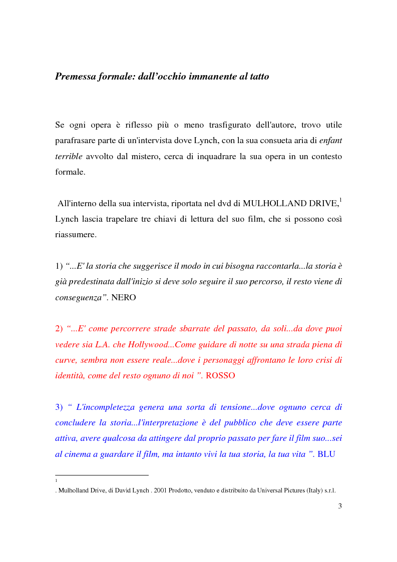 Anteprima della tesi: Mulholland Drive di David Lynch, Strada di un'epistemologia, Pagina 3