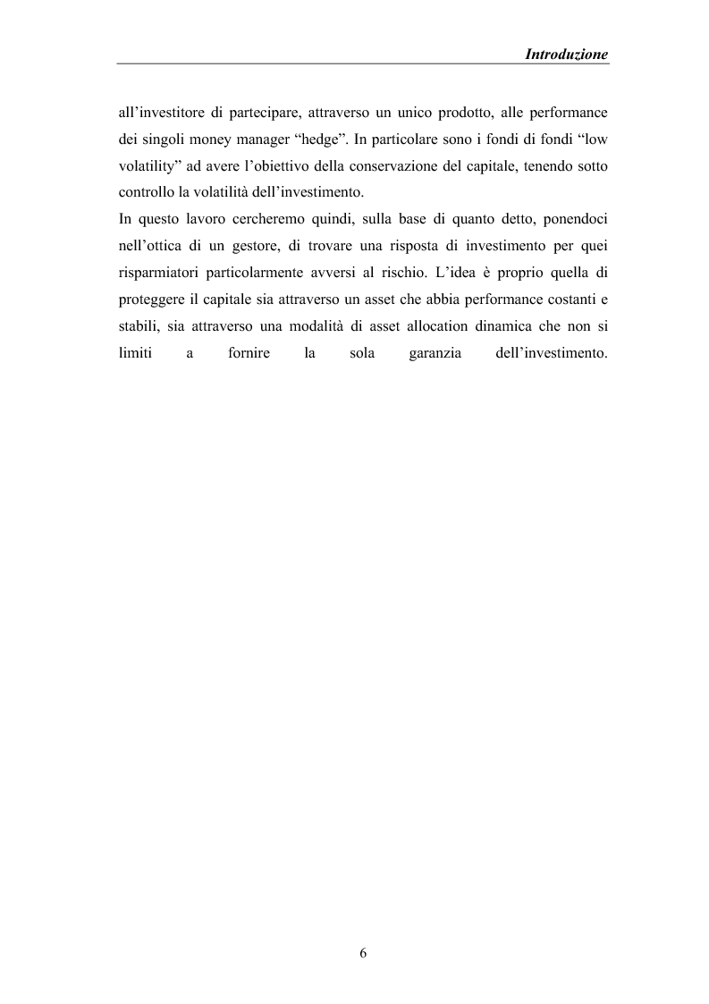 Anteprima della tesi: Investire in hedge funds attraverso gestioni patrimoniali garantite: struttura dinamica e tutela del capitale investito, Pagina 2