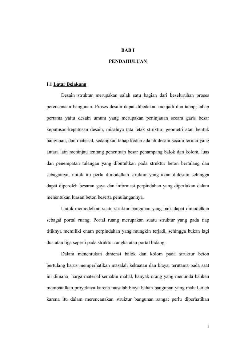 Anteprima della tesi: Optimasi Beton Bertulang Pada Struktur Portal Ruang, Pagina 2