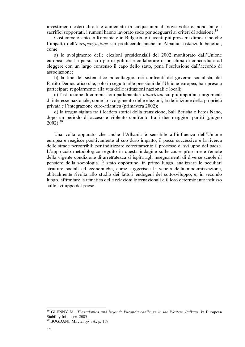 Anteprima della tesi: Da nido delle aquile a porta dei Balcani. Prospettive di sviluppo dell'Albania sulla strada dell'integrazione europea, Pagina 4