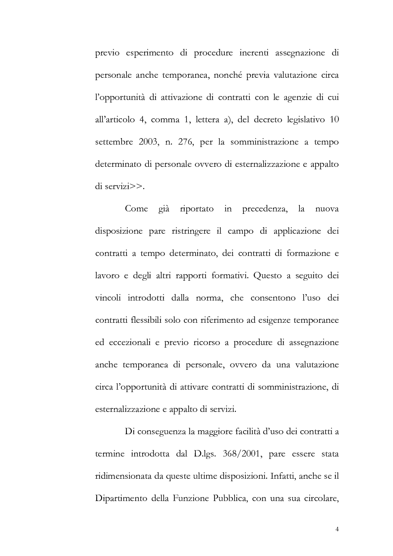 Anteprima della tesi: Contratto a tempo determinato e pubblica amministrazione con particolare riguardo all'utilizzo di tale tipologia contrattuale nella regione abruzzo, Pagina 4