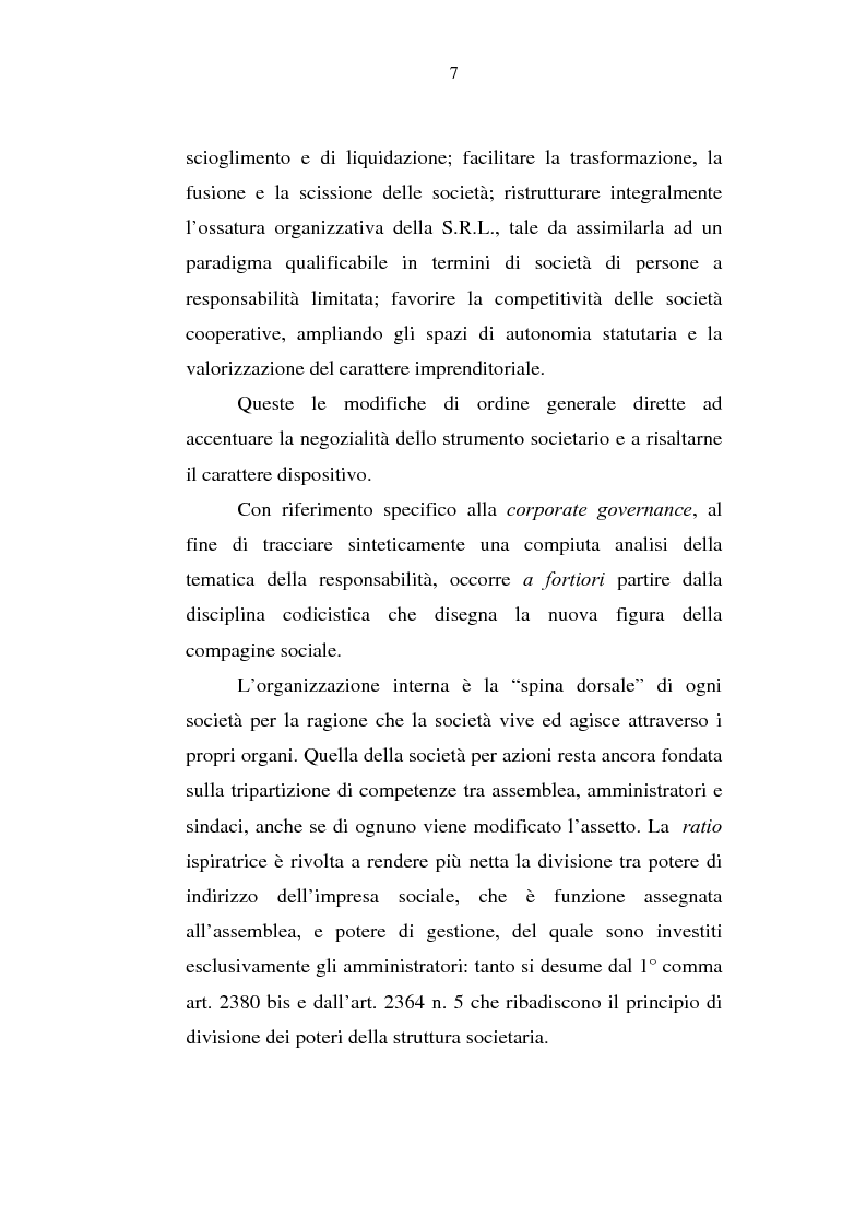 Anteprima della tesi: Le azioni di responsabilità: amministratori, sindaci, revisori contabili, liquidatori., Pagina 7
