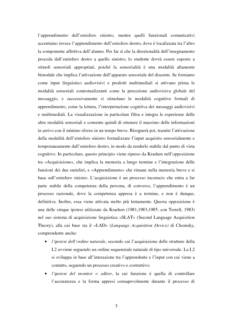 Anteprima della tesi: Didattica dell'italiano a bambini stranieri: il progetto Laposs, Pagina 3