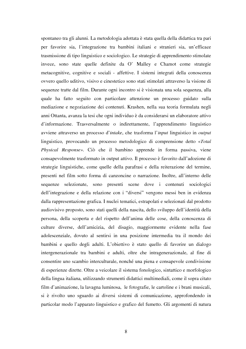 Anteprima della tesi: Didattica dell'italiano a bambini stranieri: il progetto Laposs, Pagina 8