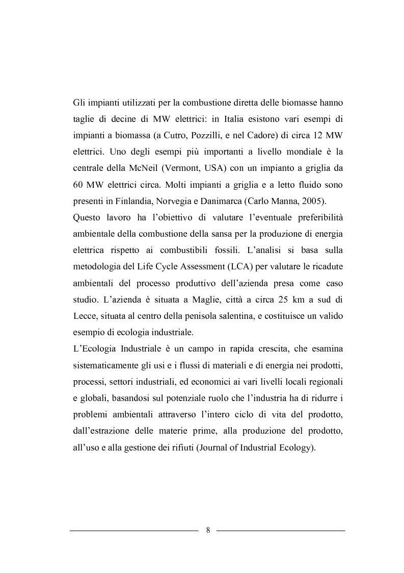 Anteprima della tesi: Generazione di energia elettrica da biomassa: analisi del recupero della sansa di olive con l'approccio del Life Cycle Assessment, Pagina 5