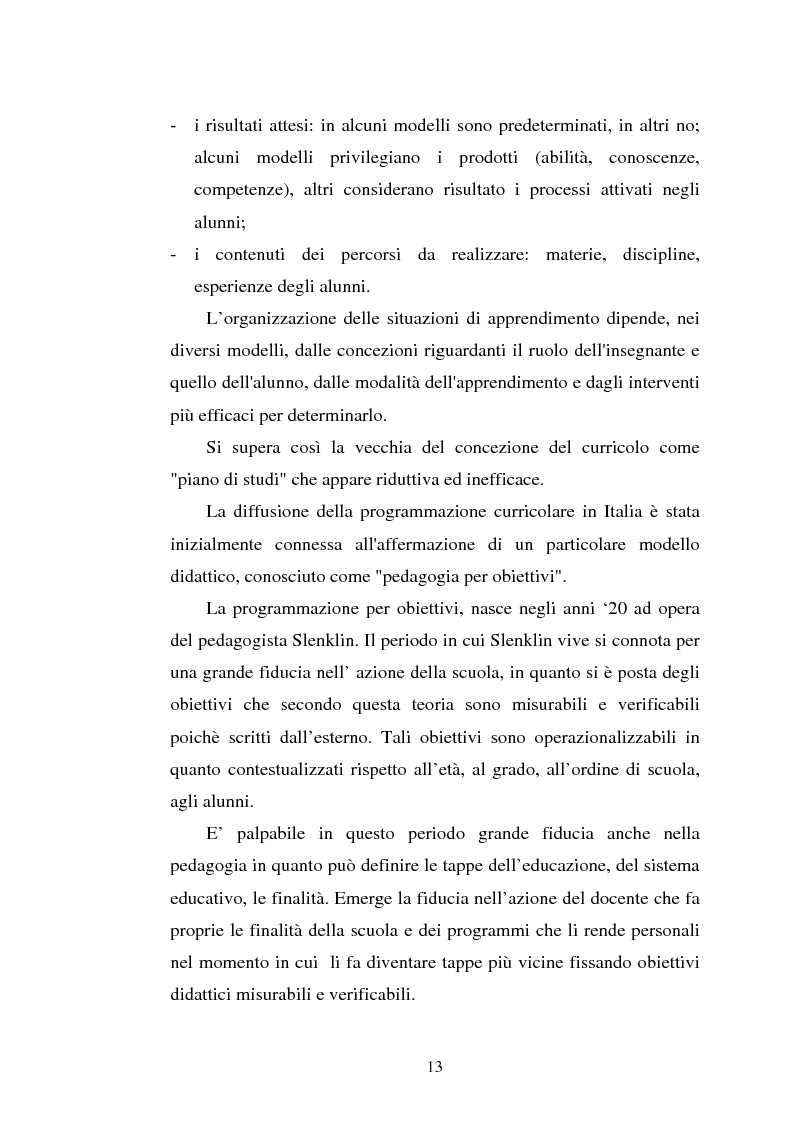 Anteprima della tesi: Le unità di apprendimento e il portfolio nell'ottica dei modelli di programmazione, Pagina 10