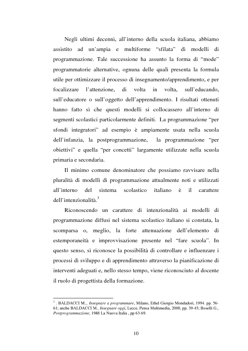 Anteprima della tesi: Le unità di apprendimento e il portfolio nell'ottica dei modelli di programmazione, Pagina 7