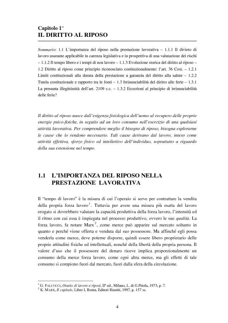 Anteprima della tesi: La disciplina delle ferie alla luce delle recenti novità legislative, Pagina 2