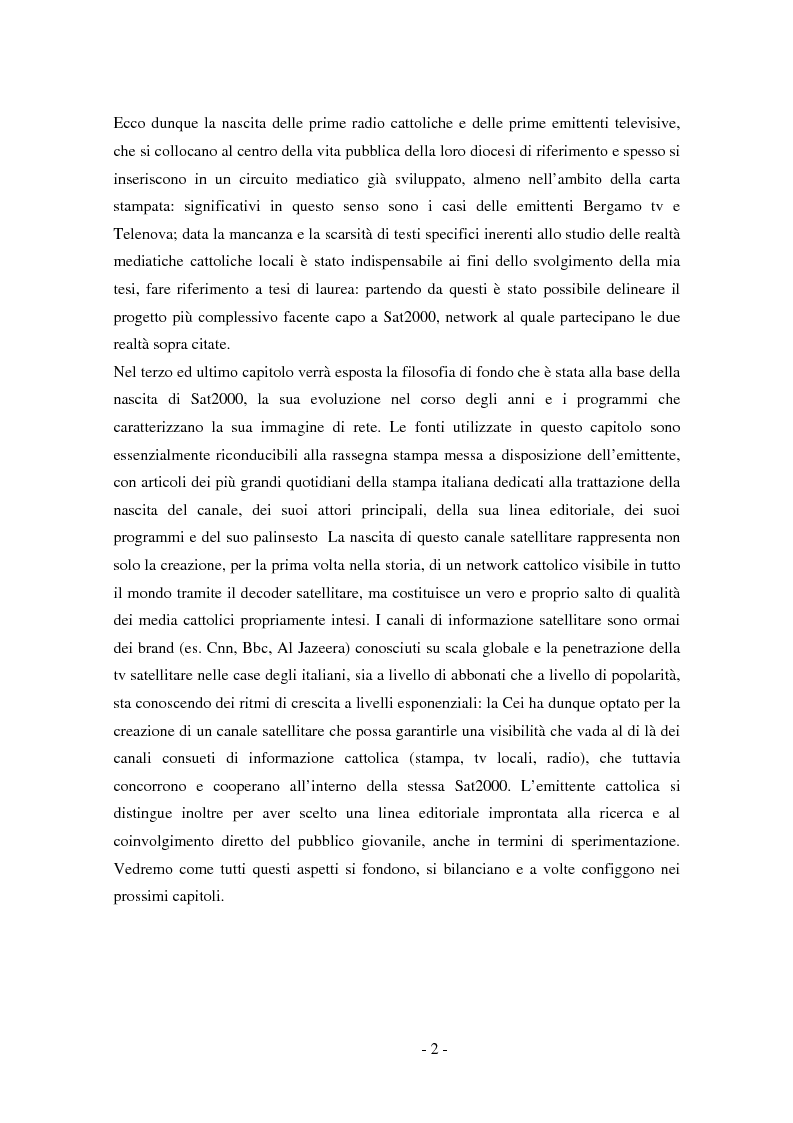 Anteprima della tesi: La tv della CEI : Sat2000, Pagina 2