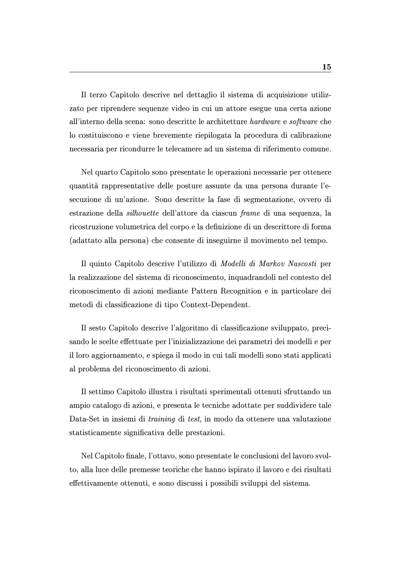 Anteprima della tesi: Ricostruzione tridimensionale di azioni e Riconoscimento mediante Modelli di Markov Nascosti, Pagina 11