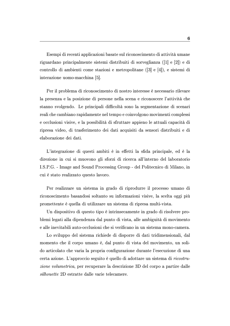 Anteprima della tesi: Ricostruzione tridimensionale di azioni e Riconoscimento mediante Modelli di Markov Nascosti, Pagina 2