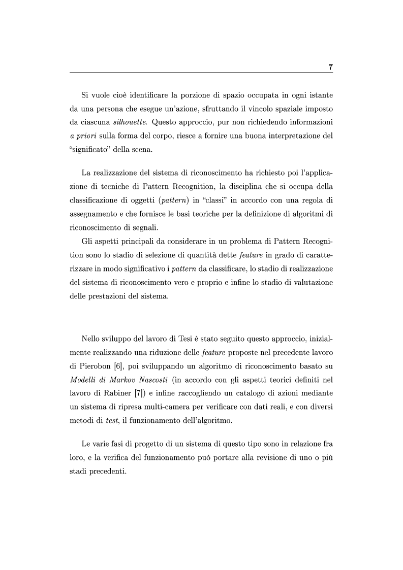 Anteprima della tesi: Ricostruzione tridimensionale di azioni e Riconoscimento mediante Modelli di Markov Nascosti, Pagina 3