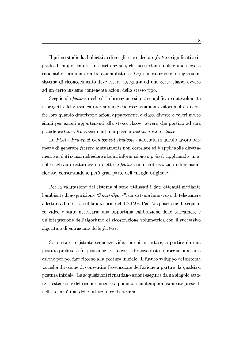 Anteprima della tesi: Ricostruzione tridimensionale di azioni e Riconoscimento mediante Modelli di Markov Nascosti, Pagina 4