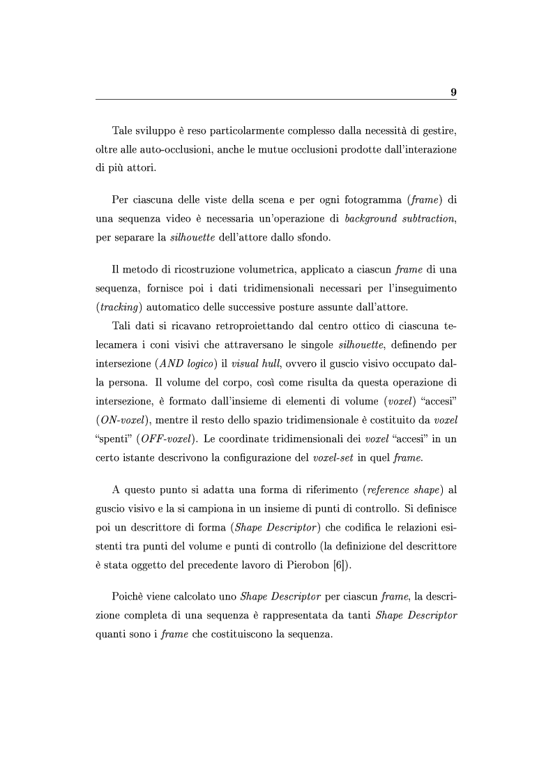 Anteprima della tesi: Ricostruzione tridimensionale di azioni e Riconoscimento mediante Modelli di Markov Nascosti, Pagina 5