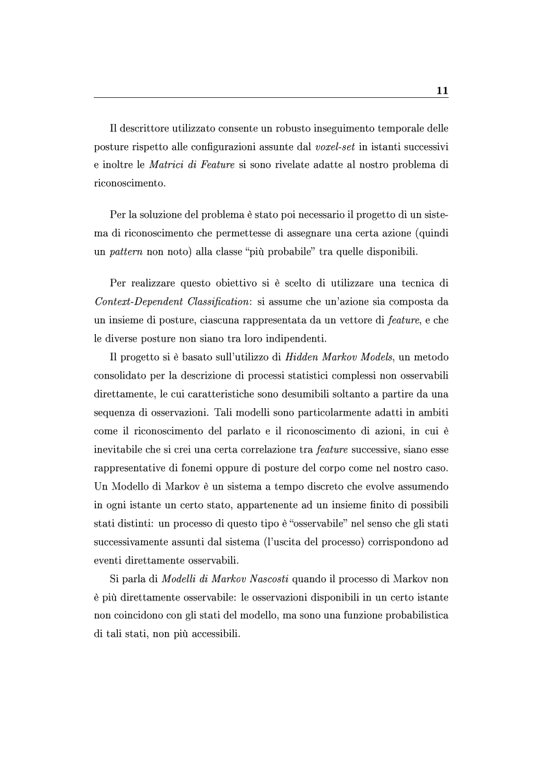 Anteprima della tesi: Ricostruzione tridimensionale di azioni e Riconoscimento mediante Modelli di Markov Nascosti, Pagina 7