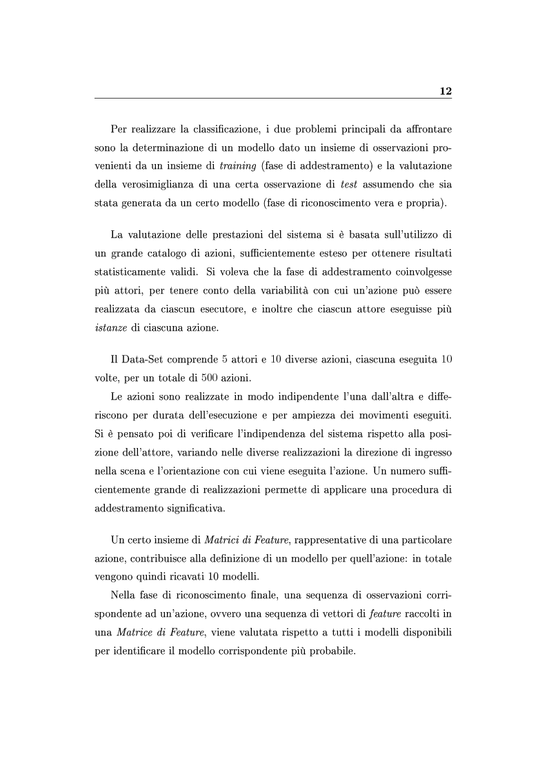 Anteprima della tesi: Ricostruzione tridimensionale di azioni e Riconoscimento mediante Modelli di Markov Nascosti, Pagina 8