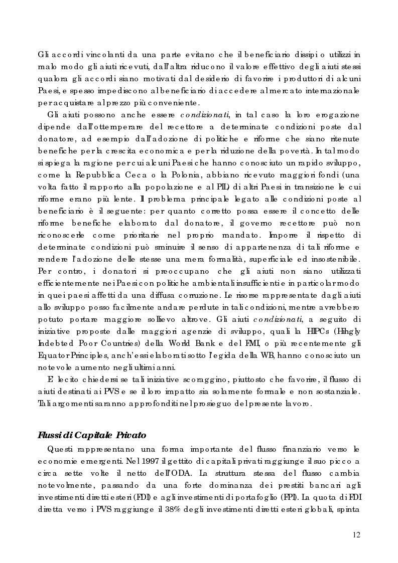 Estratto dalla tesi: Flussi di Capitali verso i Paesi in Via di Sviluppo nell'era della Nuova Globalizzazione
