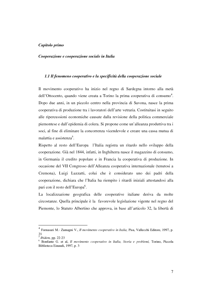 Anteprima della tesi: Il futuro della cooperazione sociale di tipo B. Analisi degli scenari della provincia di Roma, Pagina 4