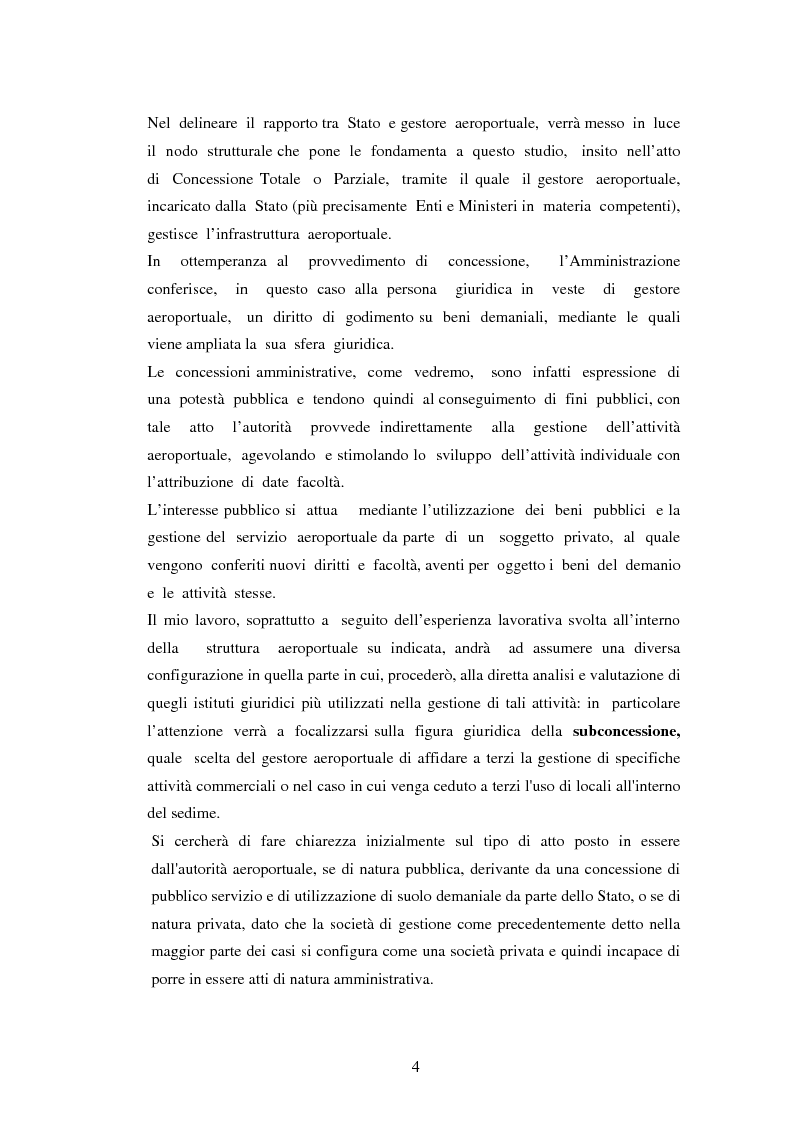 Anteprima della tesi: Gli spazi commerciali in aeroporto e l'affidamento a terzi in subconcessione, Pagina 4