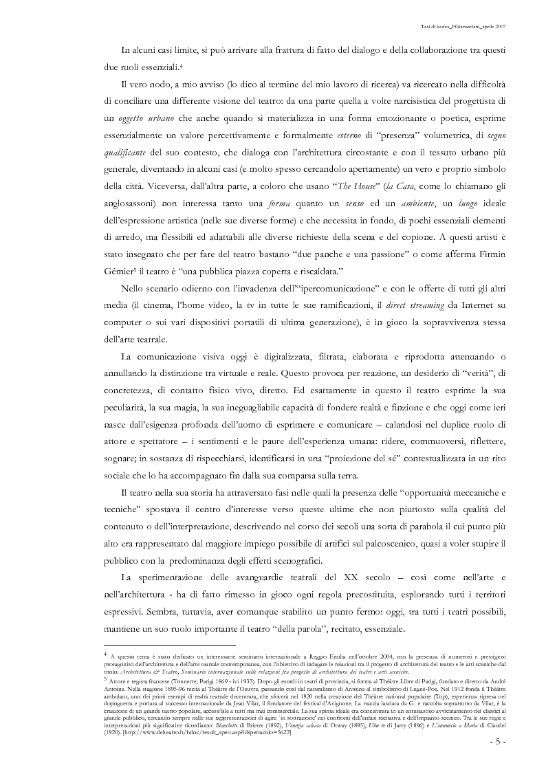 Anteprima della tesi: L'architettura teatrale all'alba del nuovo millennio: le linee ispiratrici, le direzioni evolutive, il rapporto con il contesto urbano, Pagina 3