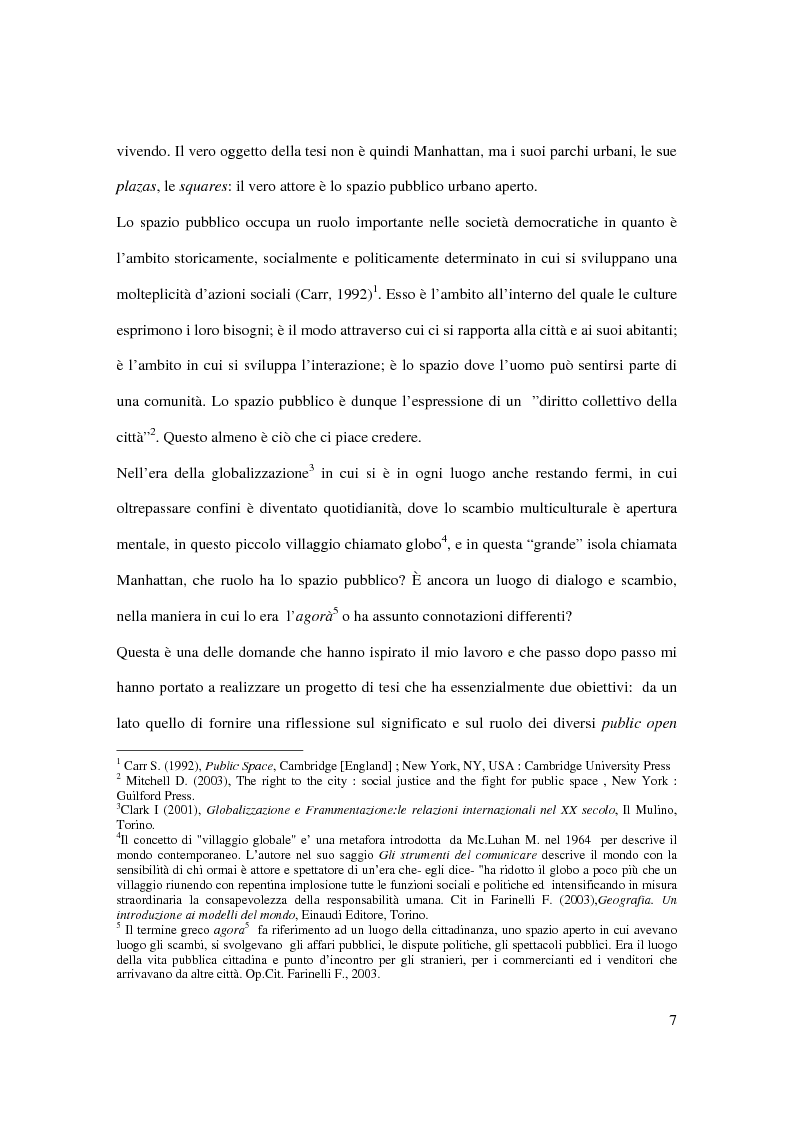 Anteprima della tesi: Alla ricerca delle piazze nella capitale del grattacielo. Manhattan: un'analisi degli spazi pubblici contemporanei., Pagina 2