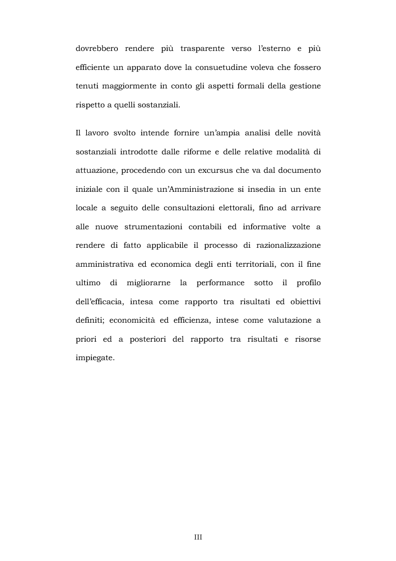Anteprima della tesi: L'azione strategica degli enti locali: dal programma elettorale al piano esecutivo di gestione, Pagina 2
