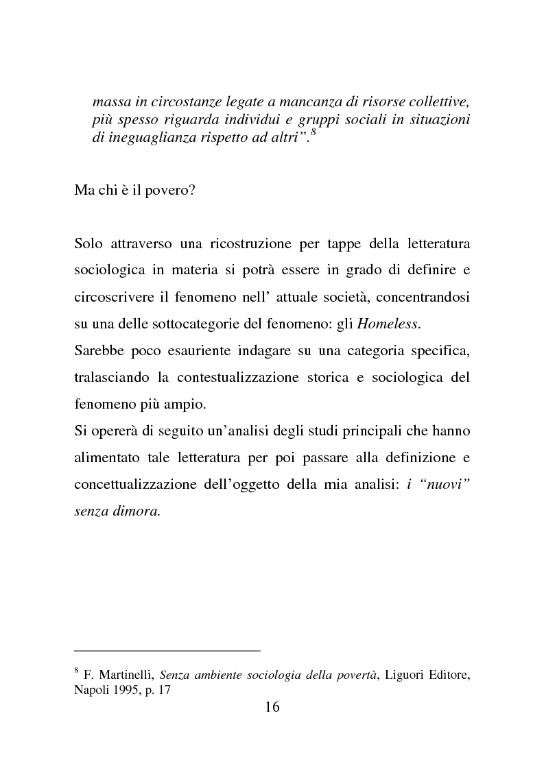 Anteprima della tesi: I nuovi senza dimora: tre nuove tipologie di homeless, Pagina 10