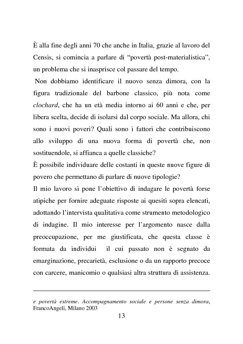 Anteprima della tesi: I nuovi senza dimora: tre nuove tipologie di homeless, Pagina 7